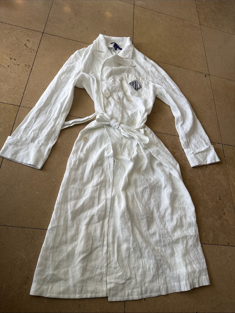 Ralph Lauren Purple Label Cream Trench Coat - Picture 14 of 16